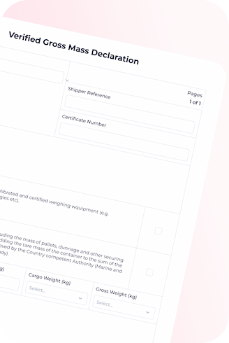 Verified gross mass declaration